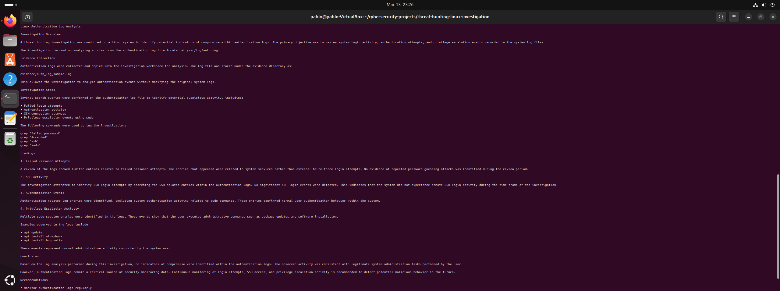 Investigation Findings