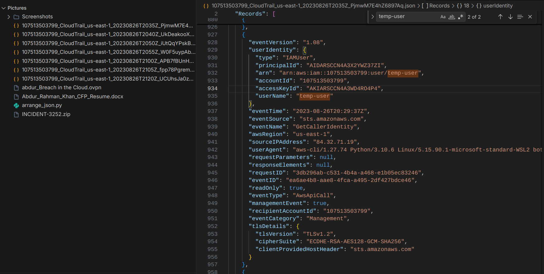 GetCallerIdentity 日志