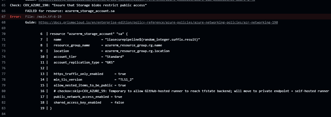 Checkov 策略违规
