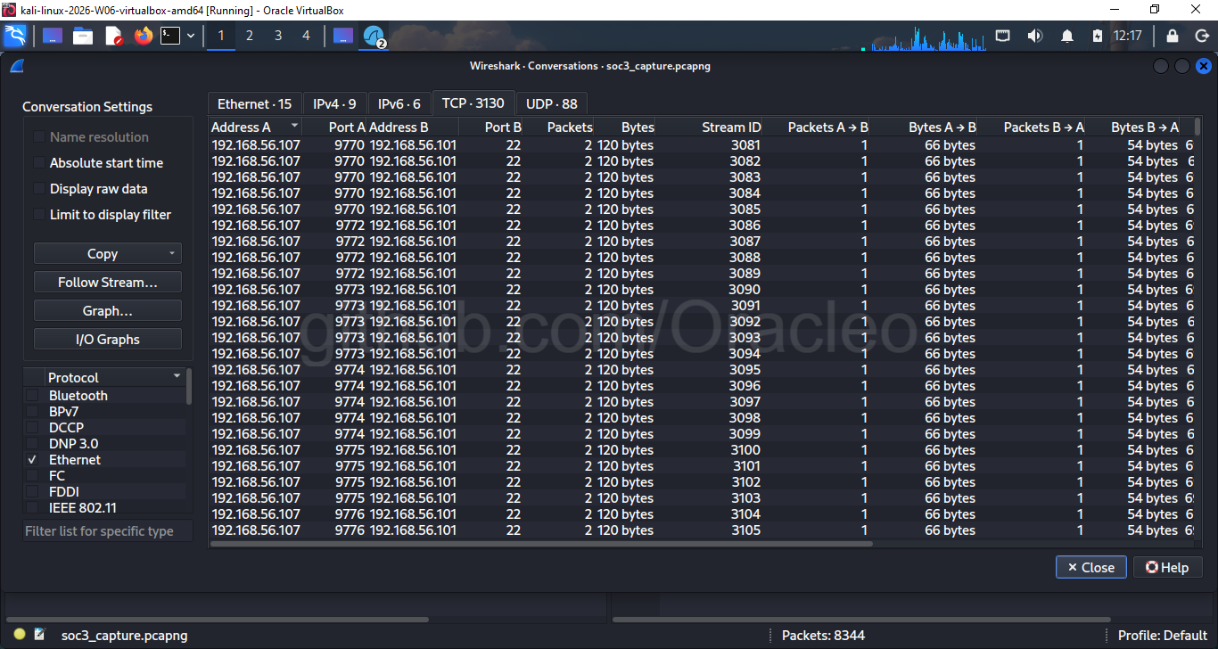 Wireshark TCP 会话