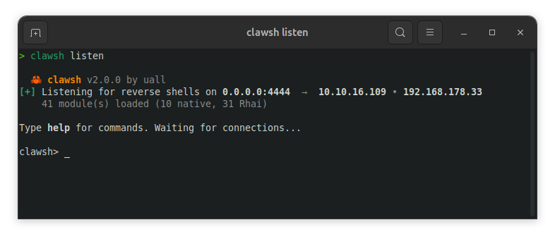 clawsh 监听器横幅