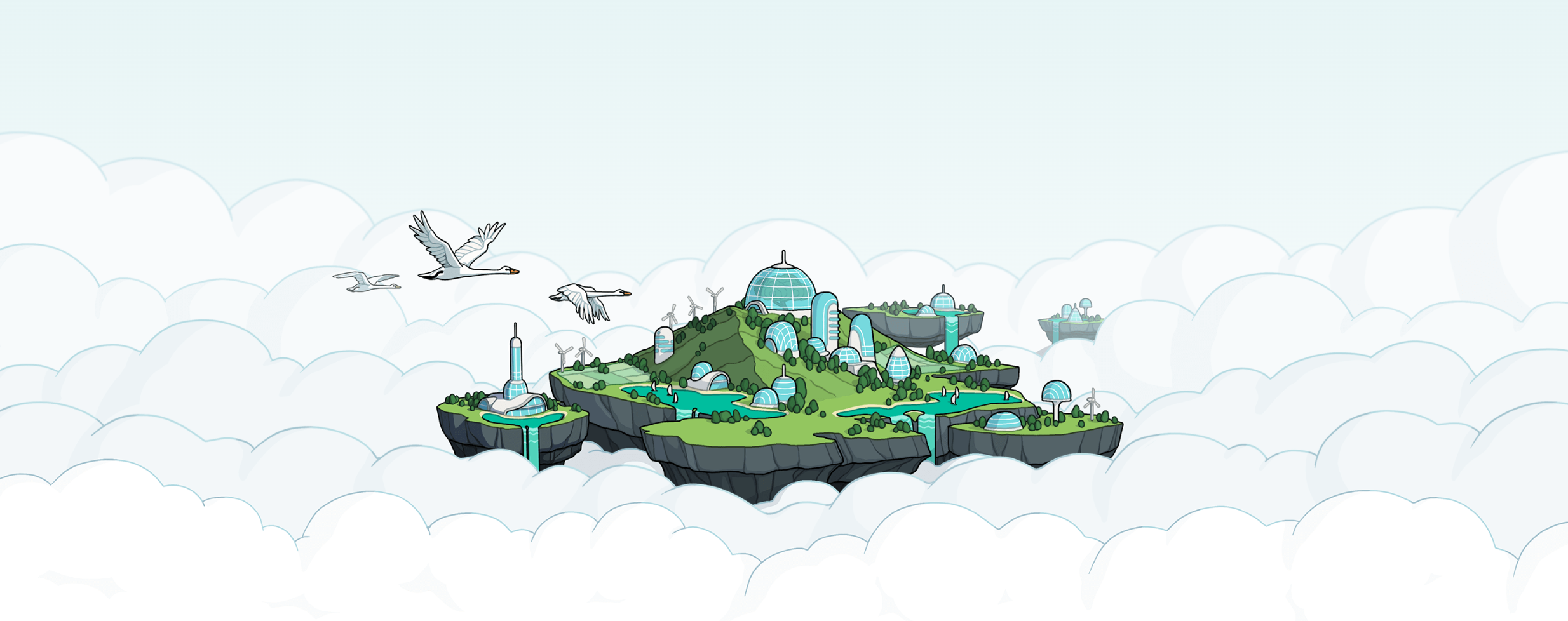 云中的玻璃城市