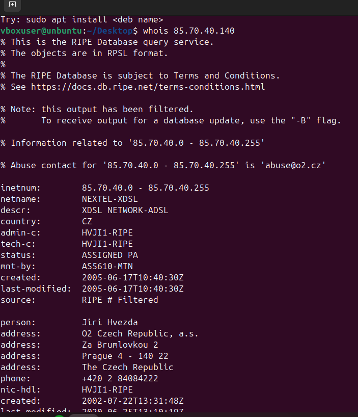 Terminal WHOIS Lookup