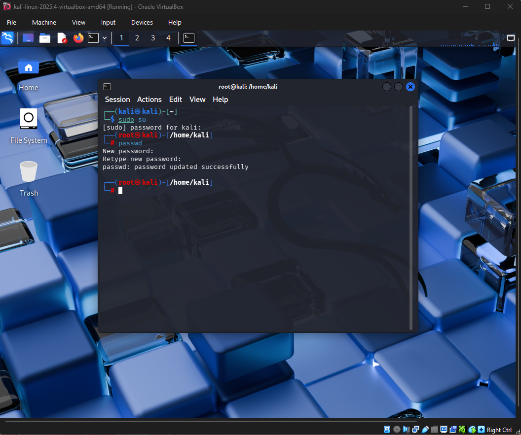Terminal sign into root user