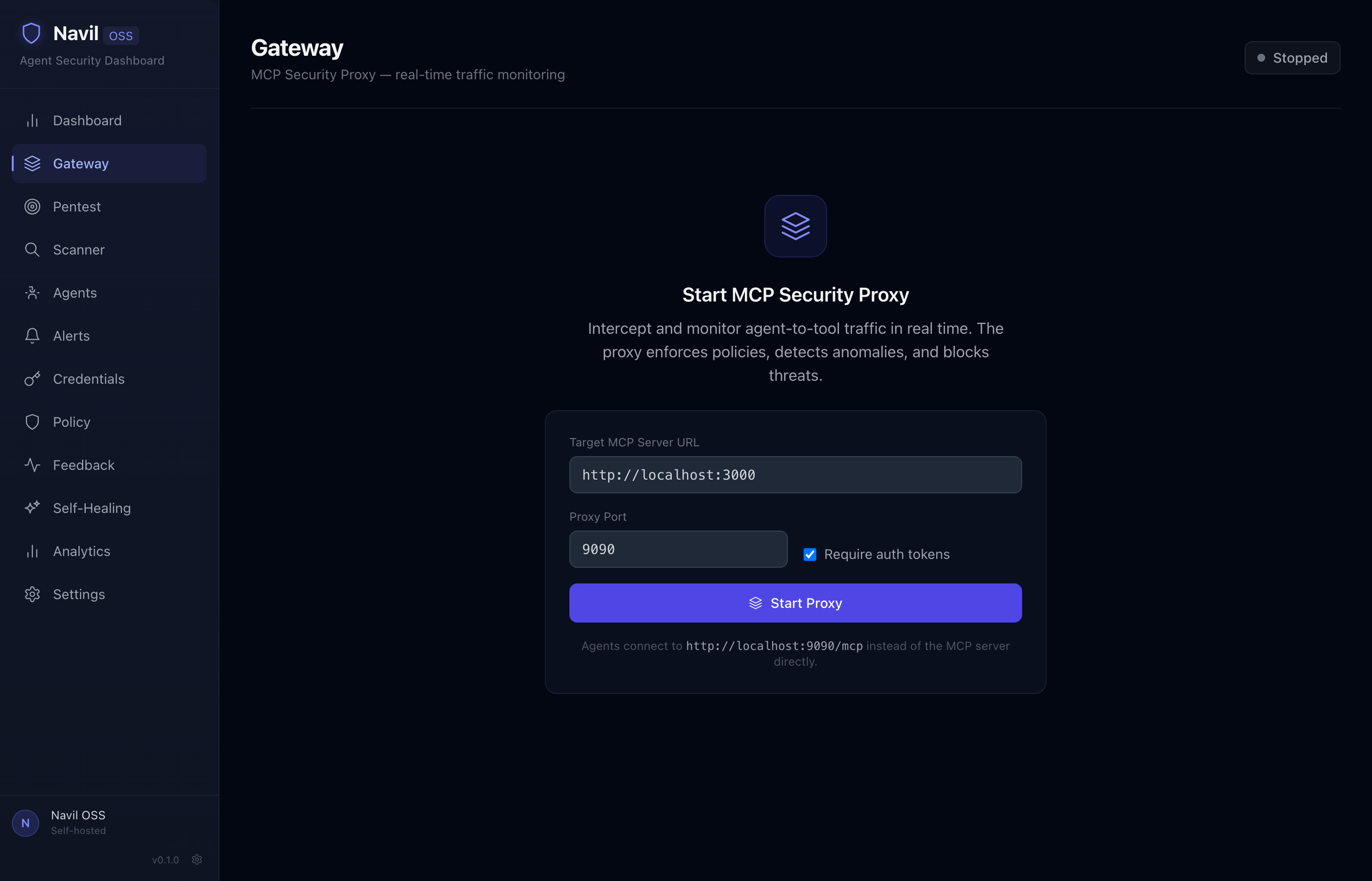 Gateway -- proxy configuration and start