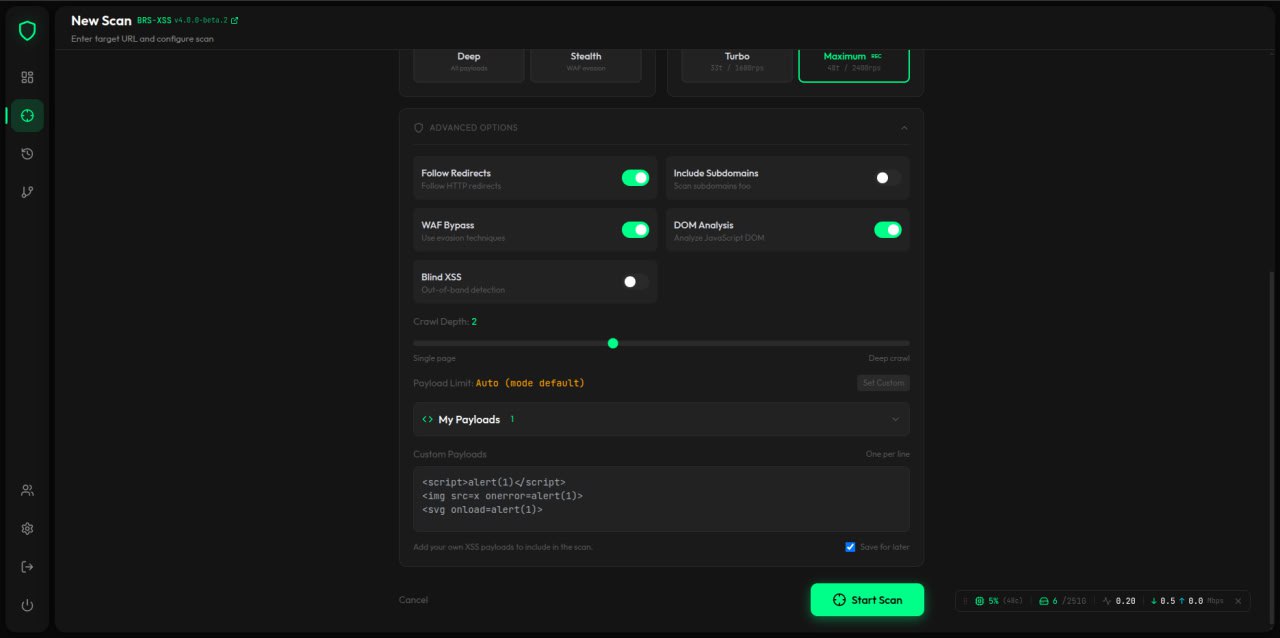 新建扫描 - 高级选项