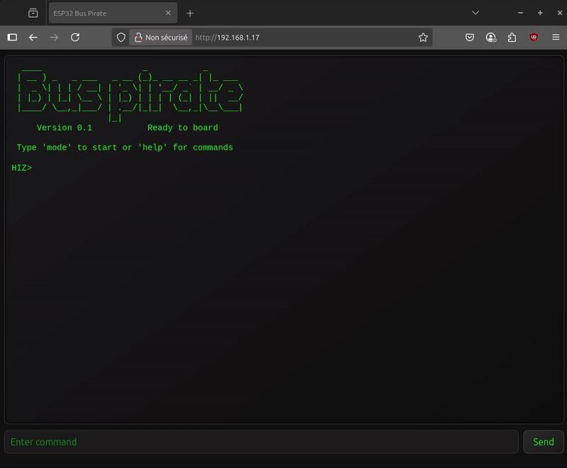 使用 ESP32 Bus pirate 固件进行 UART 的演示