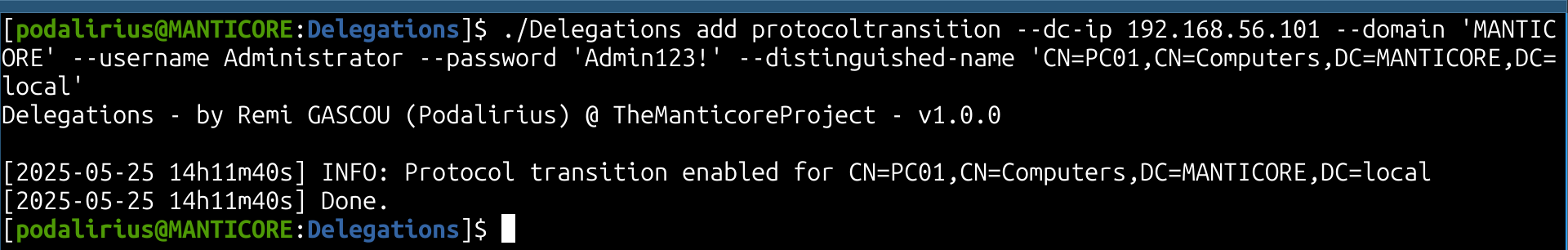 Demonstration of Protocol Transition Mode