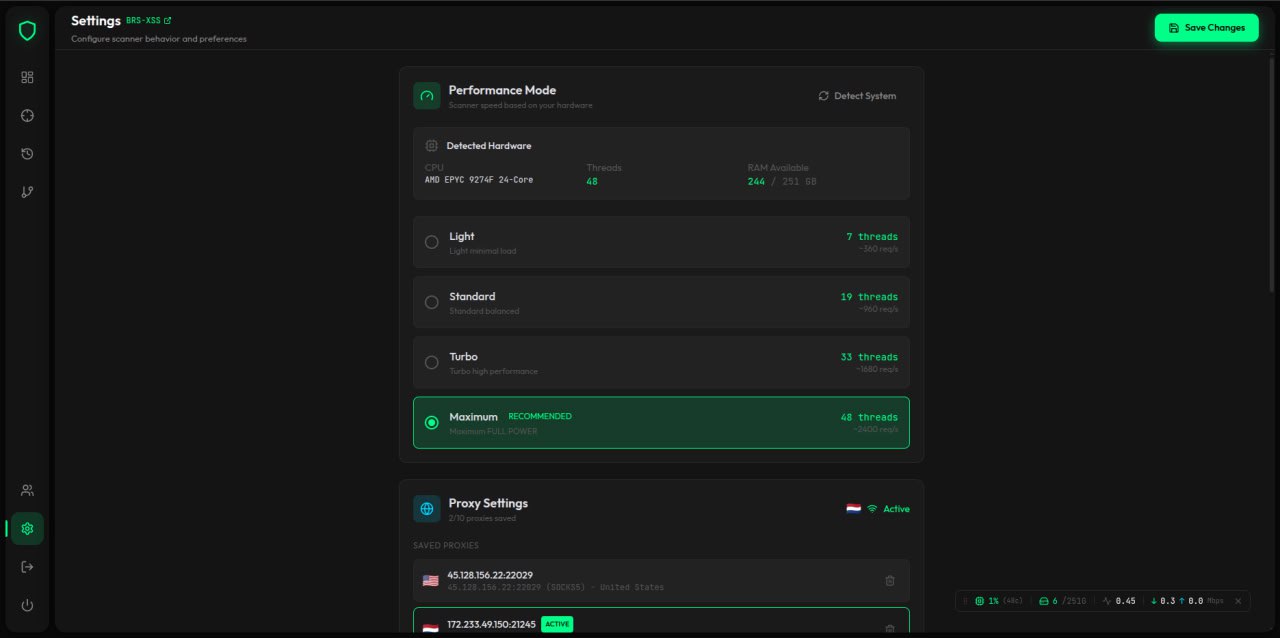 设置 - 性能与代理