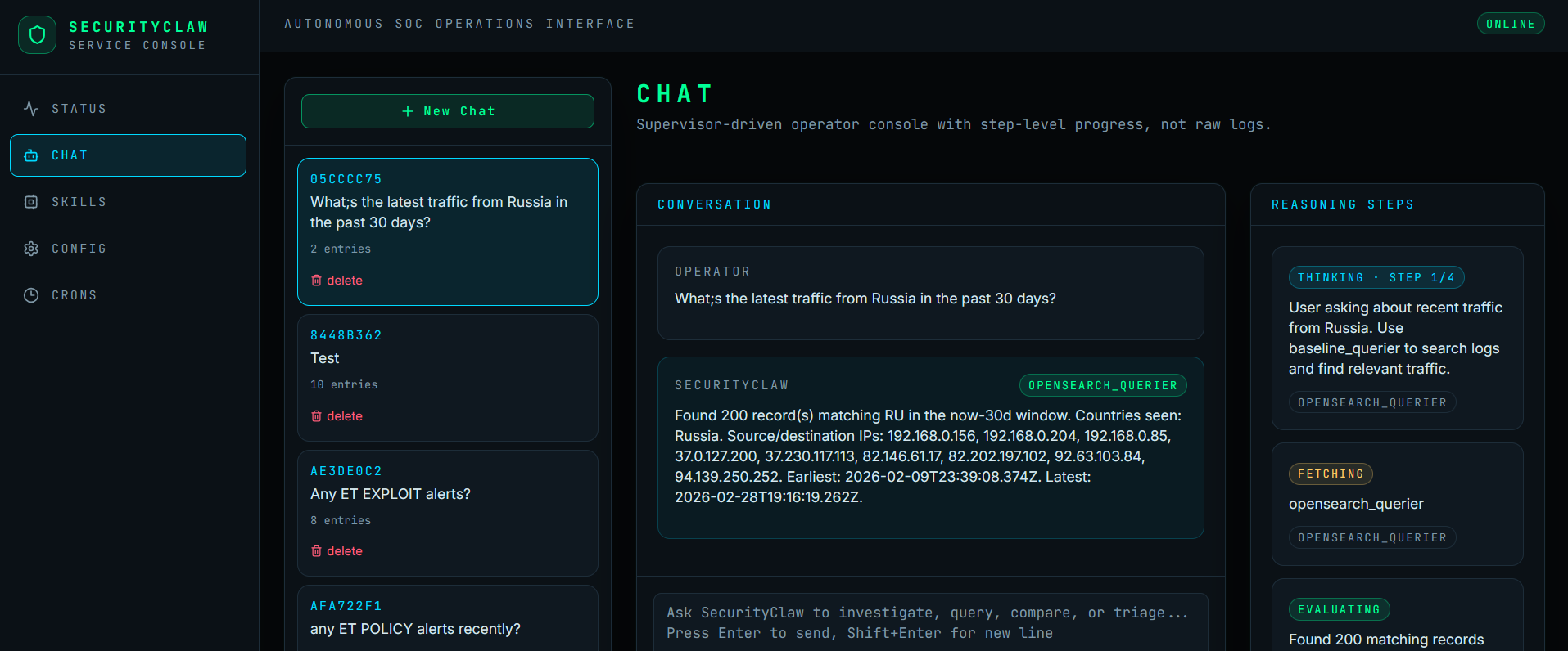 SecurityClaw Web Interface