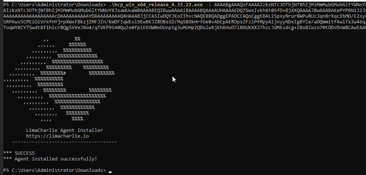 lima charlie agent installation