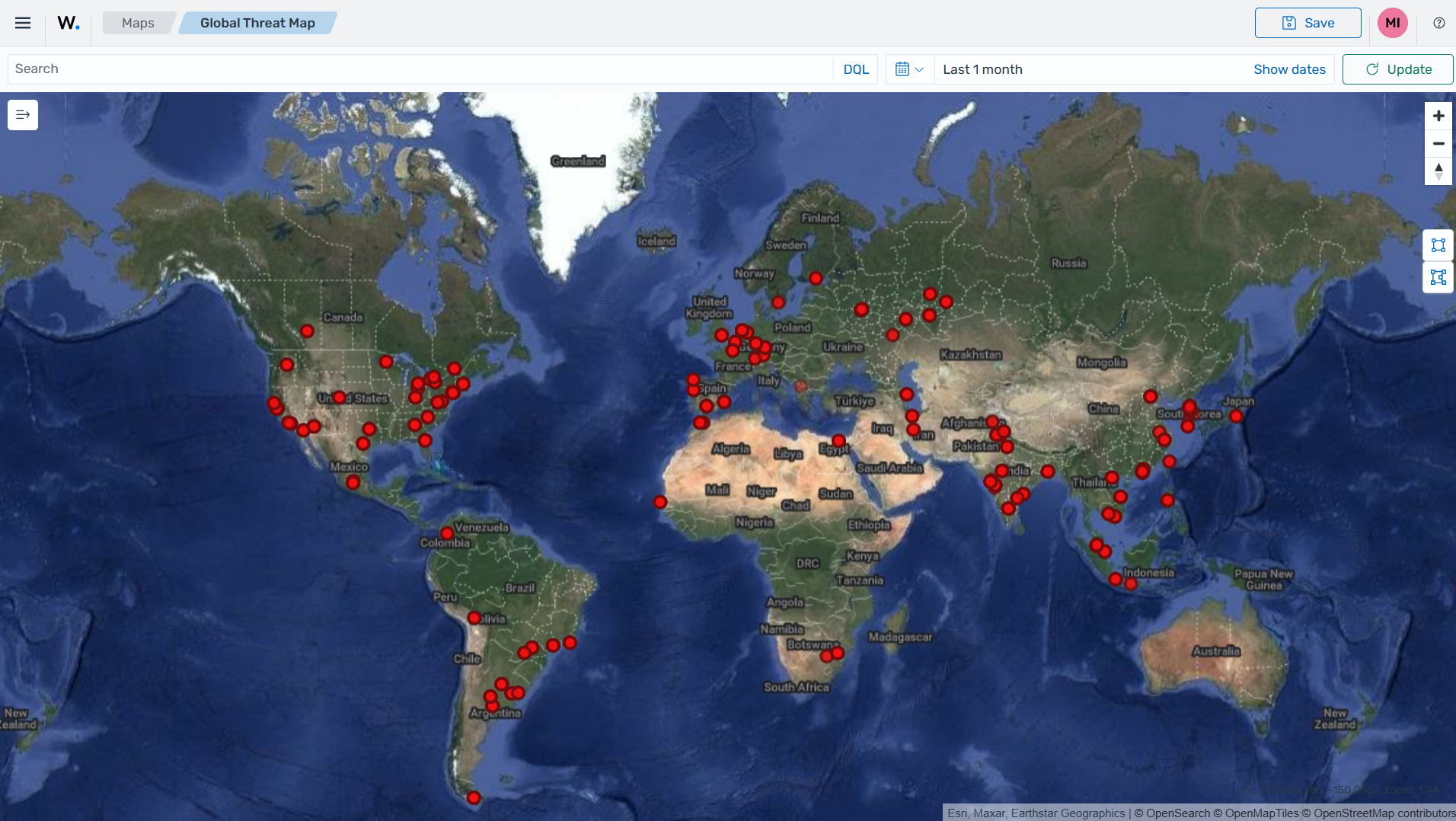 Advanced Satellite Attack Map