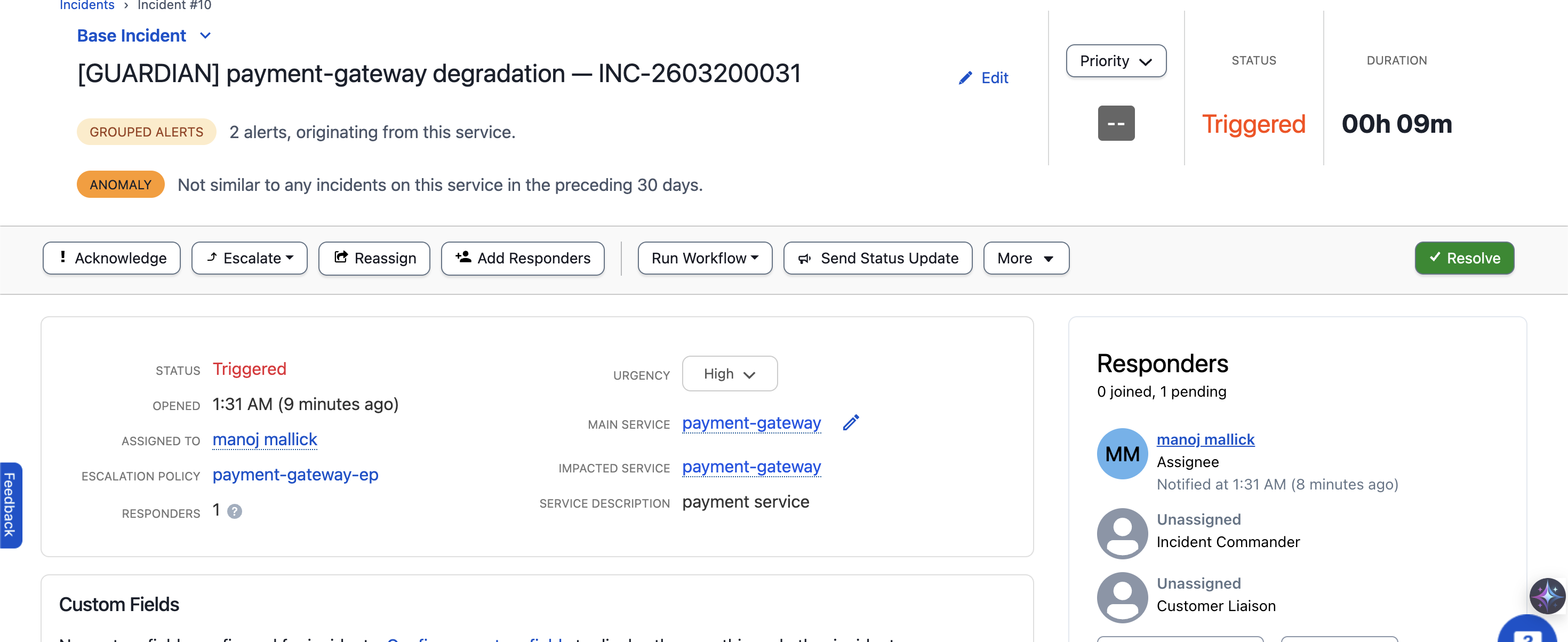 PagerDuty Incident Detail