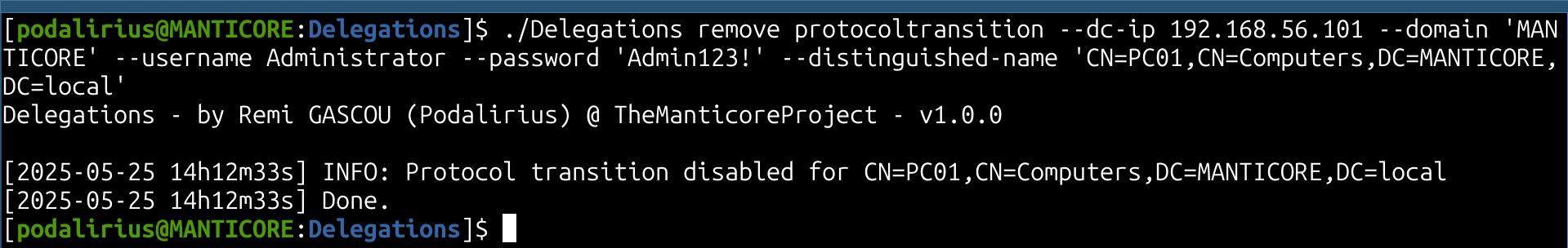 Demonstration of Protocol Transition Mode