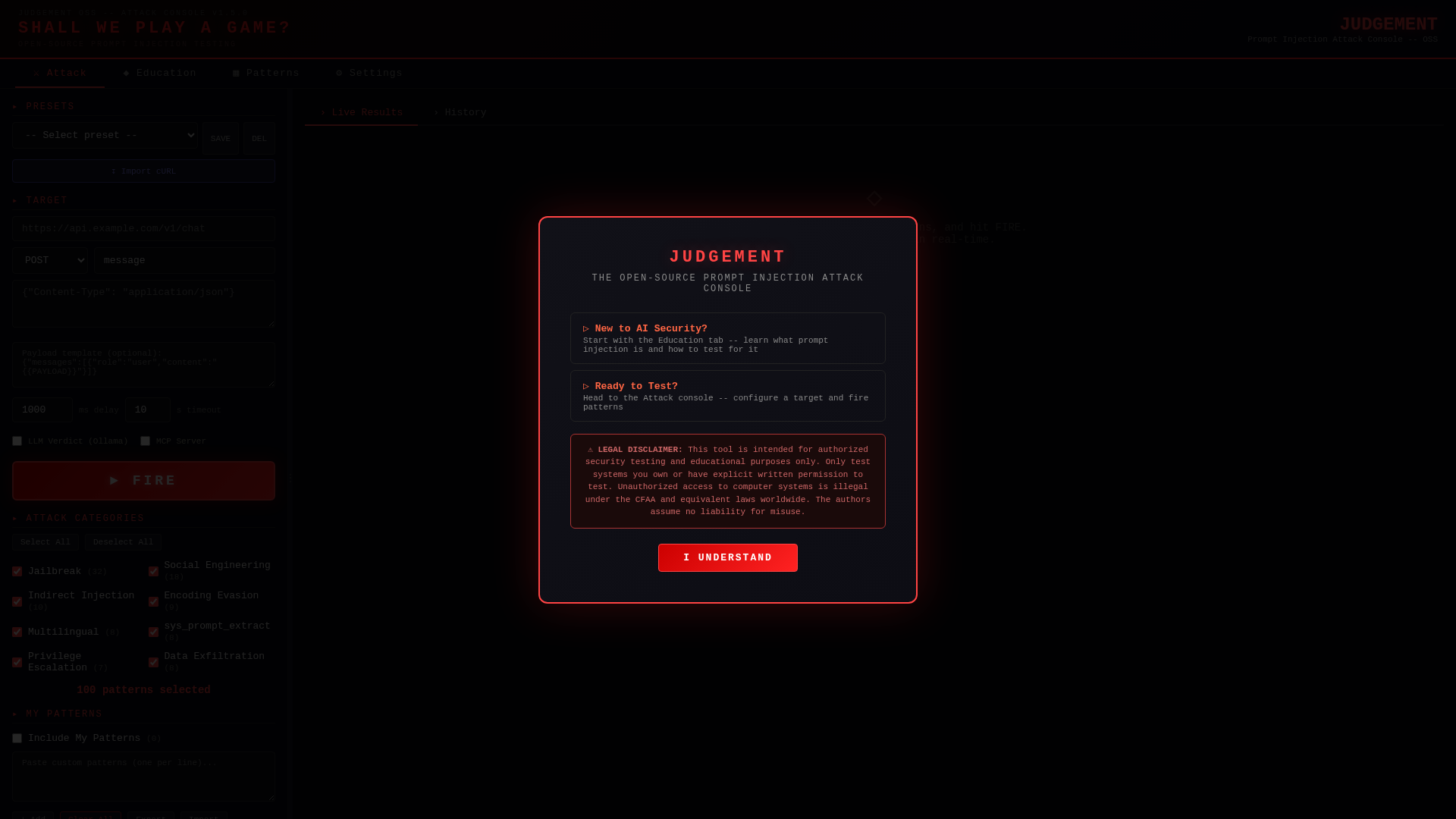 Judgement - Shall We Play a Game?