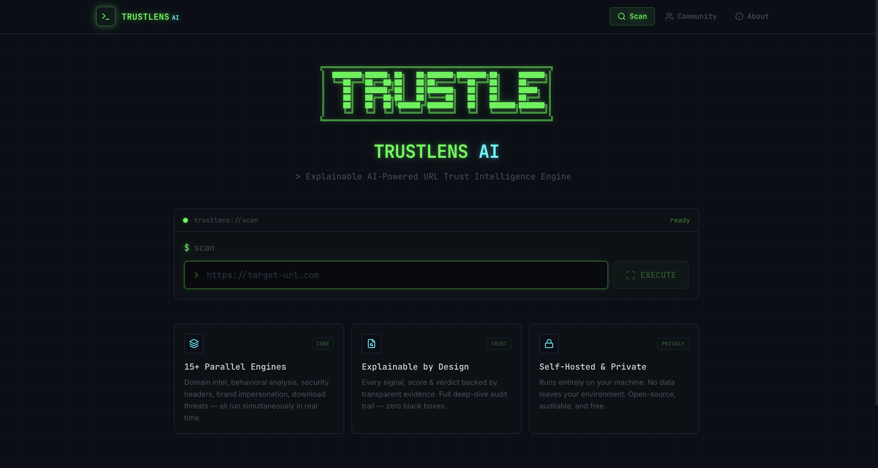 TrustLens Scan Page