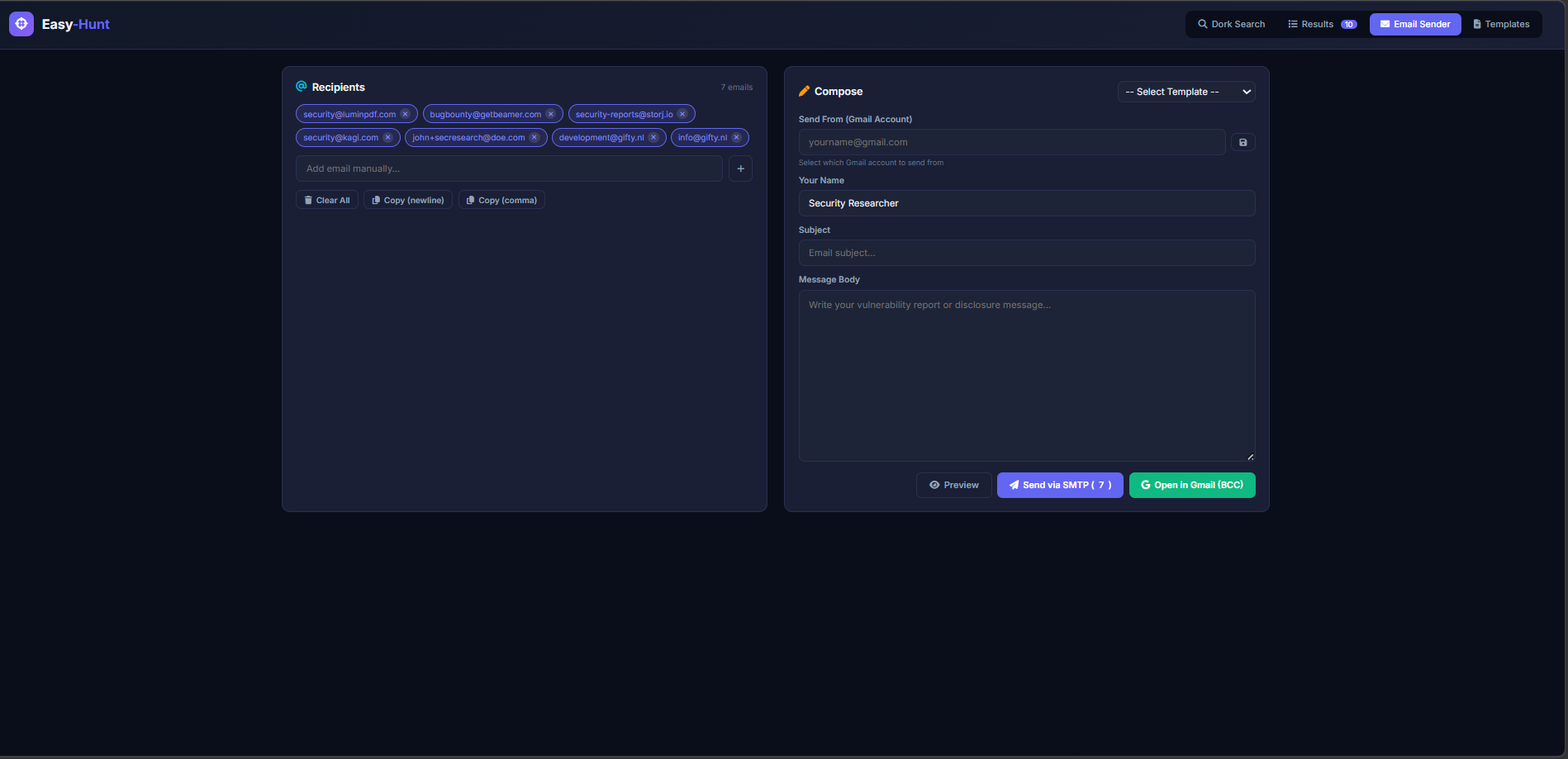 Email Sender Dashboard