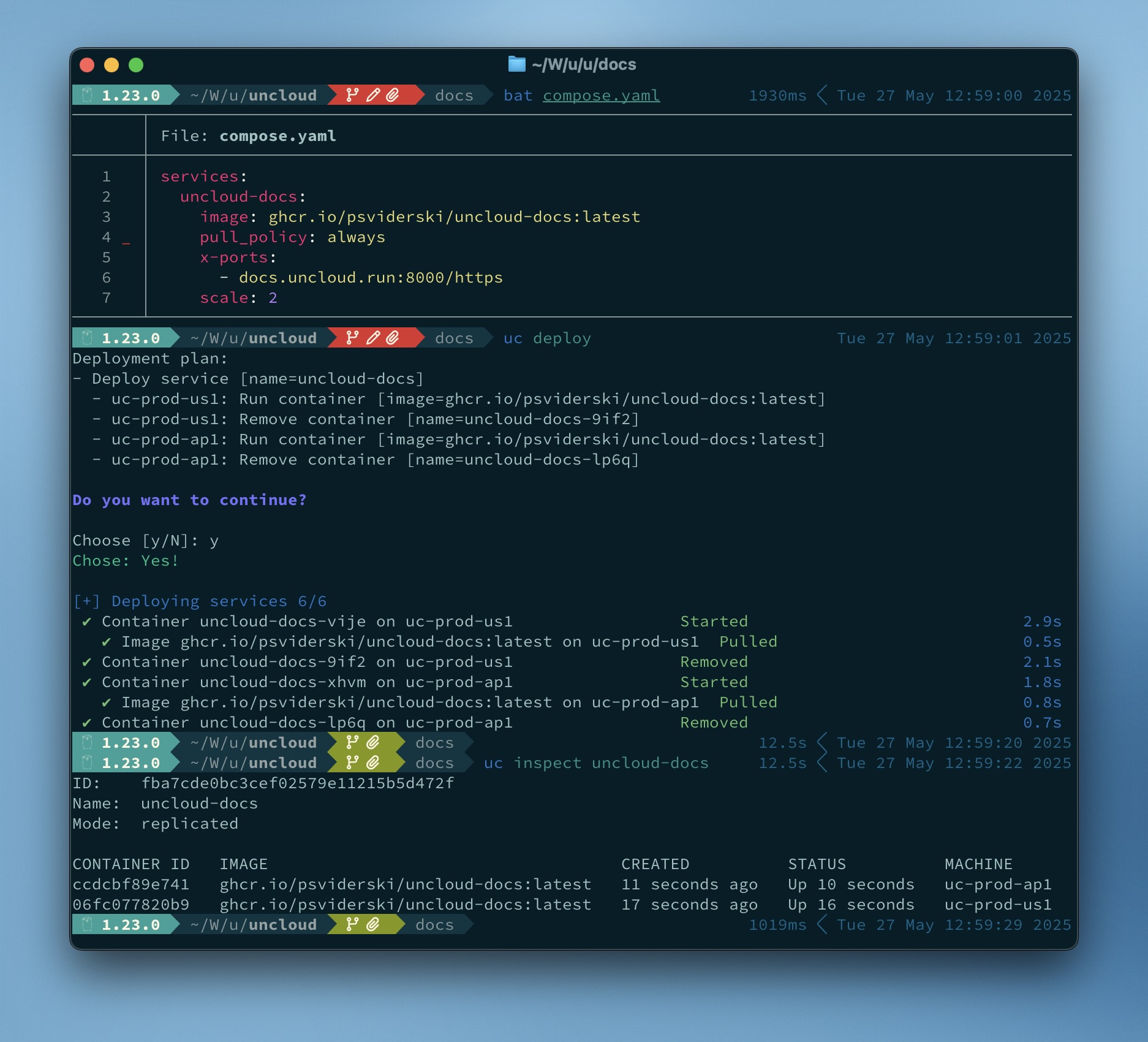 Uncloud compose 部署演示