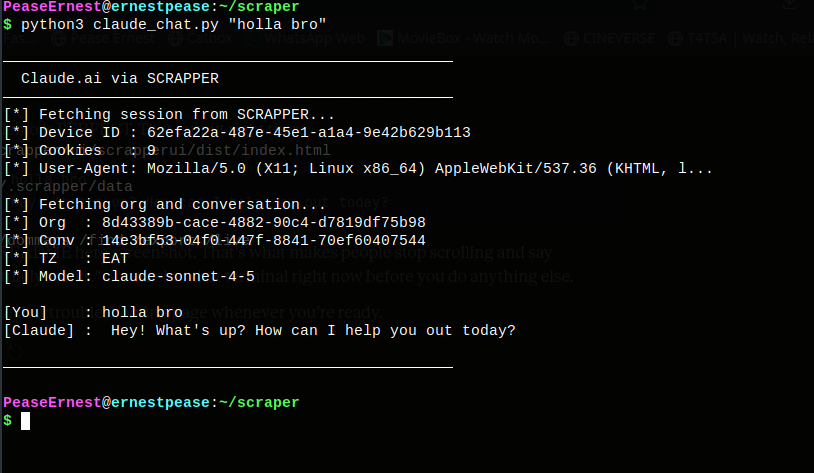 Claude Chat via SCRAPPER