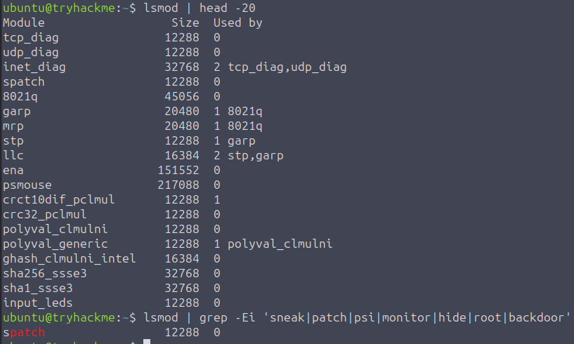 显示 spatch 的已加载内核模块