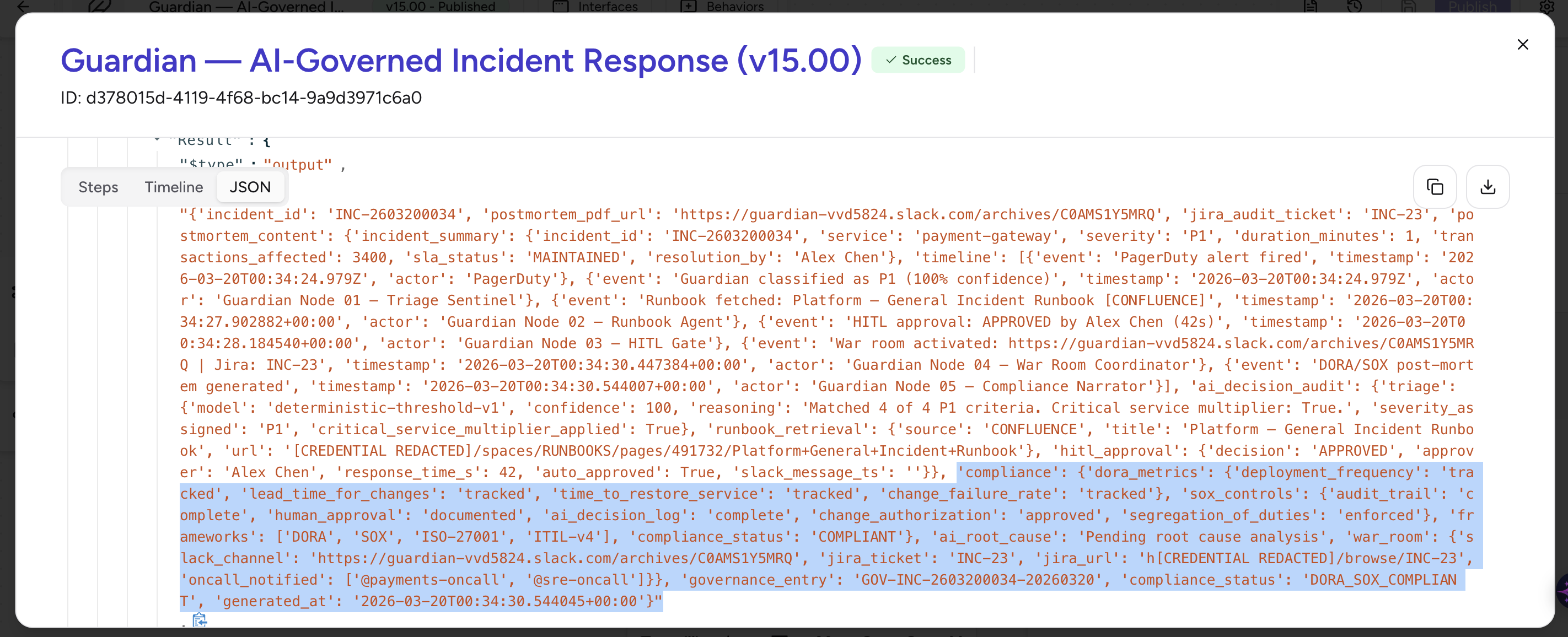 Airia Compliance JSON Output