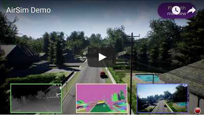 AirSim 无人机演示视频