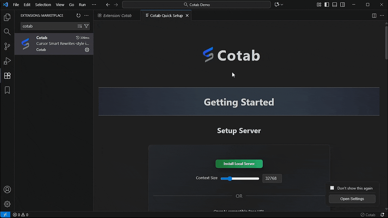 Getting started - setup