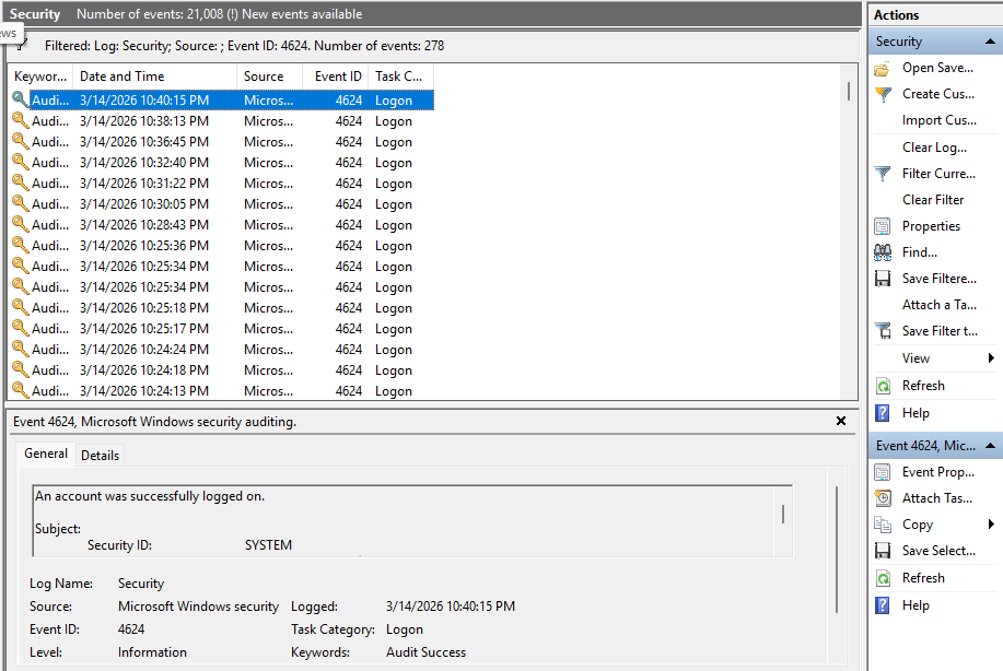Successful Logon Events