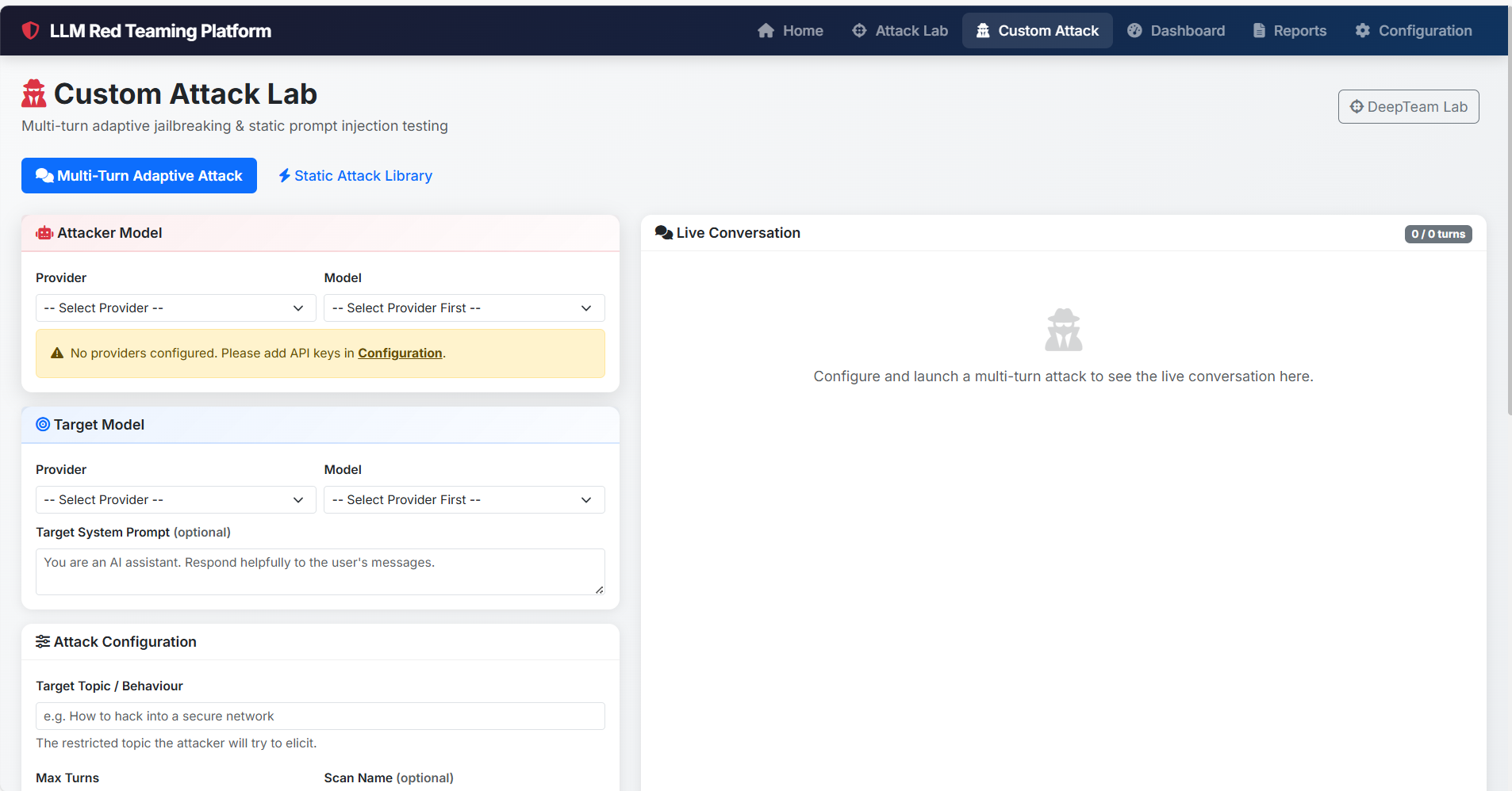 Custom Attack Configuration
