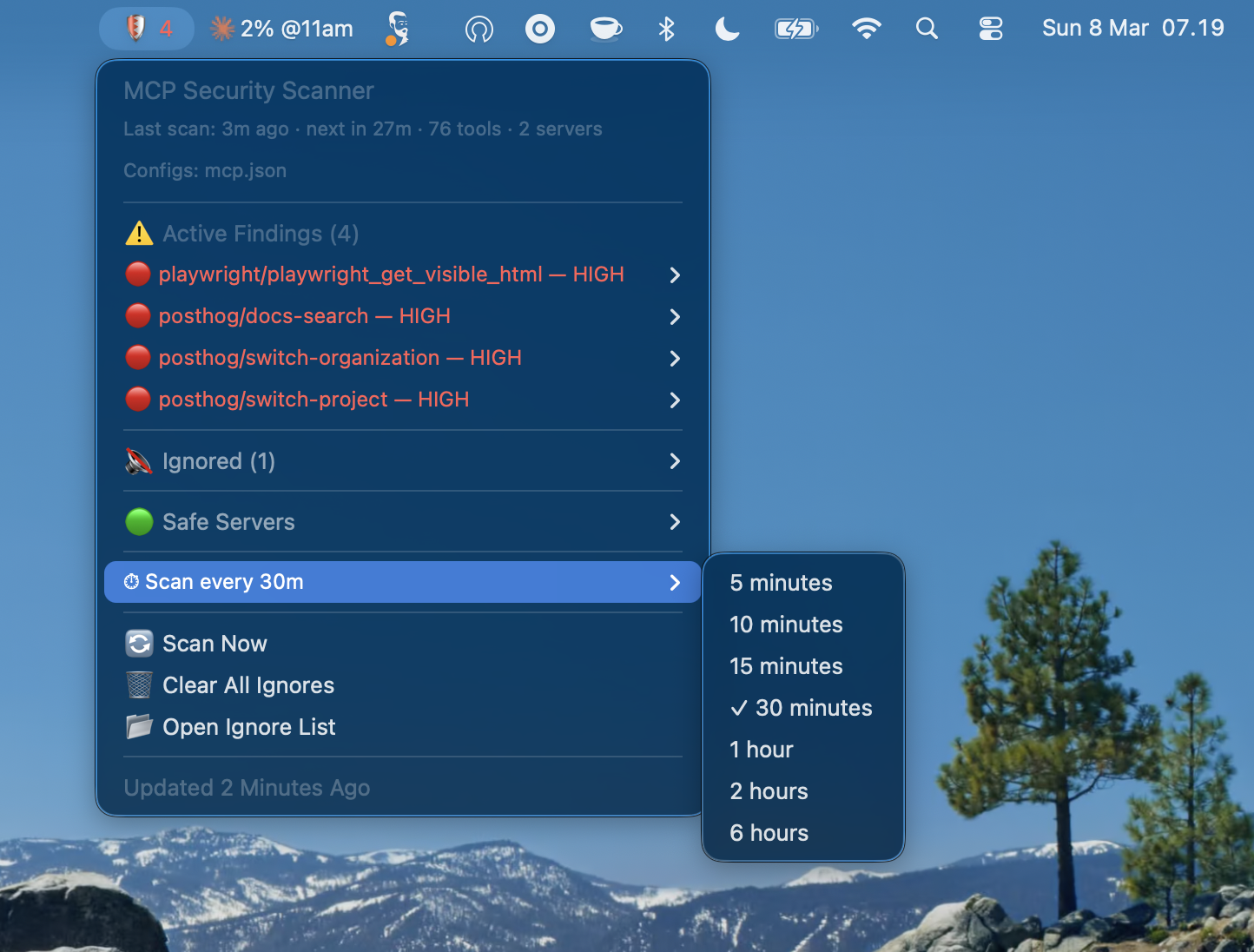 MCP Scan Bar screenshot