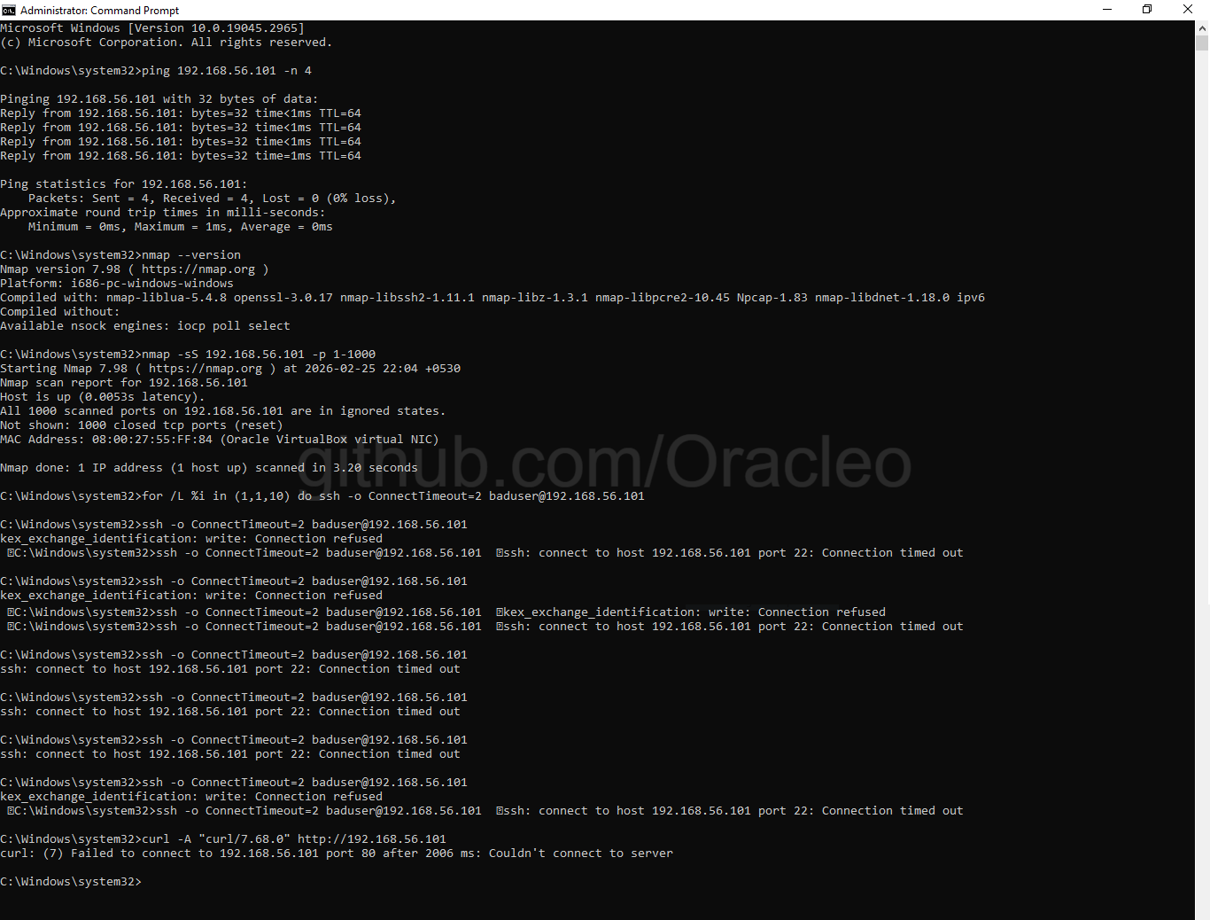 从 Windows 生成的攻击流量
