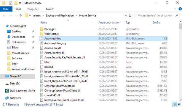 Veeam Mount Service Directory