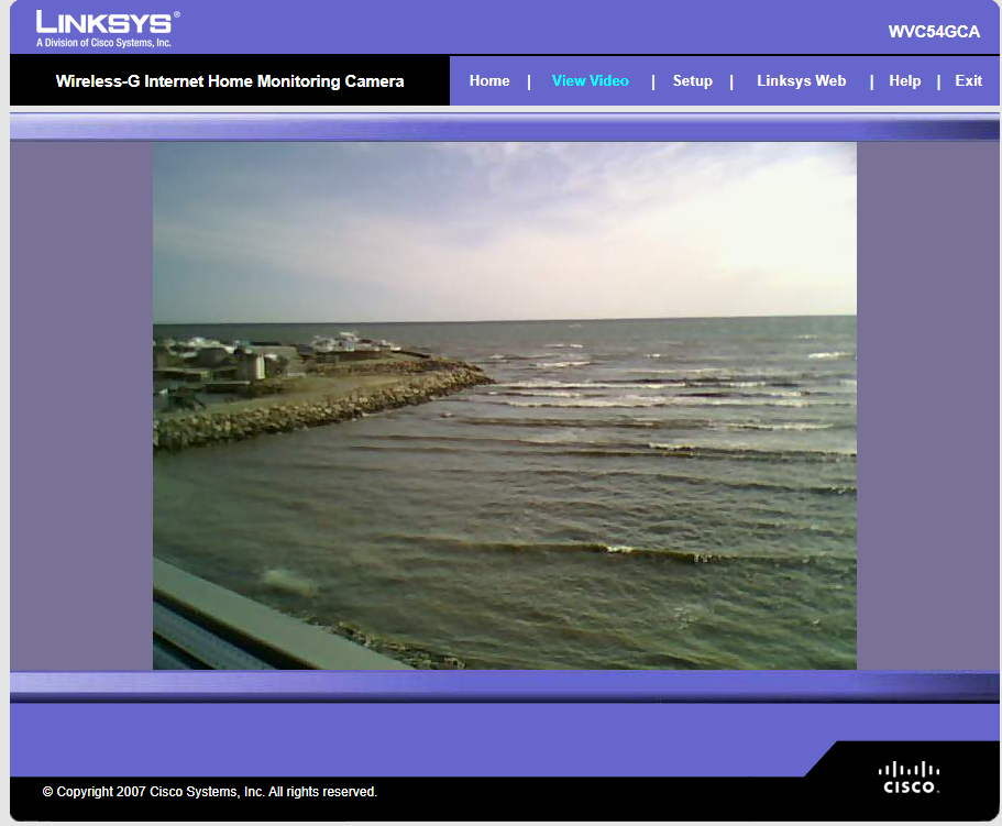 Unsecured Linksys webcams Screenshot