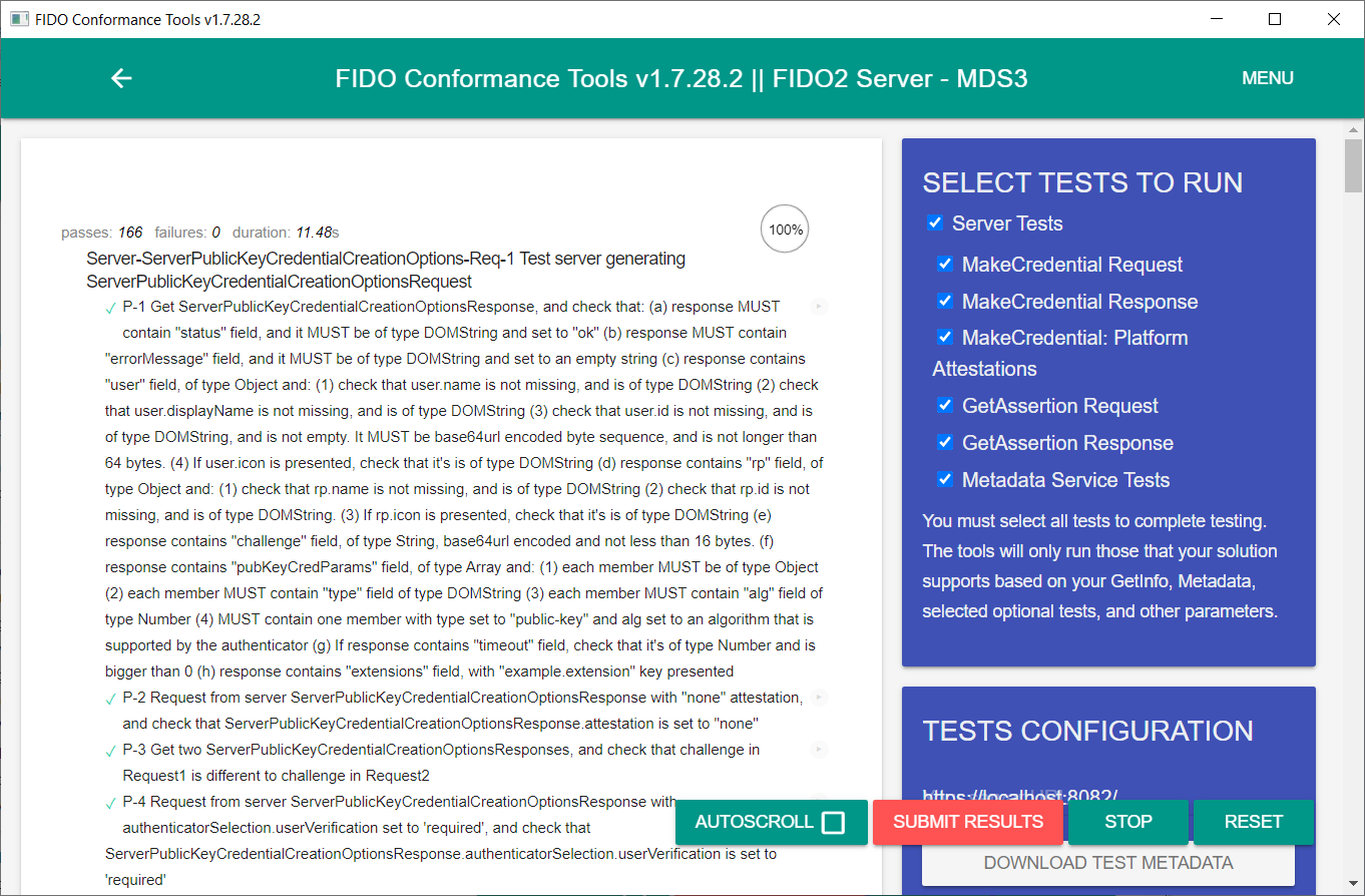 FIDO Conformance Tests