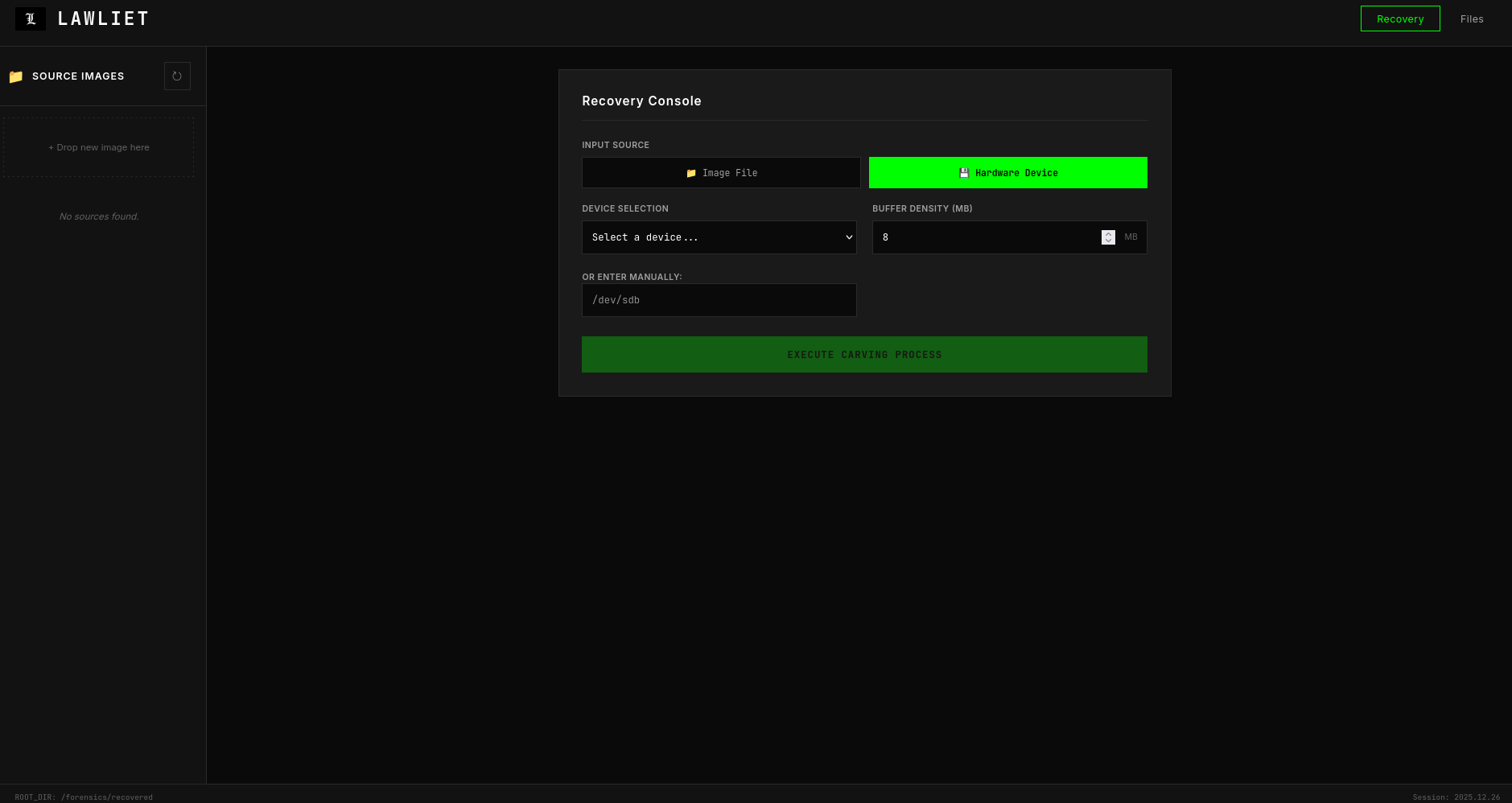 Web Interface Screenshot