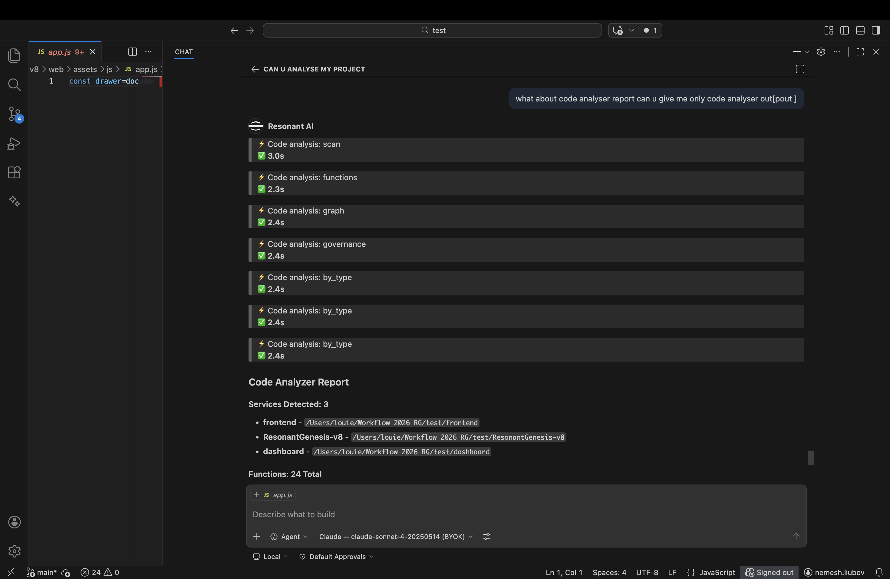 AST Analysis — Start & Output
