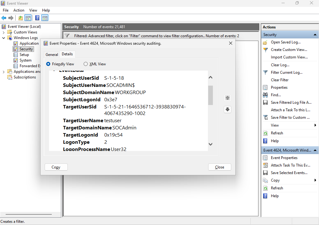 4624 Successful Logon