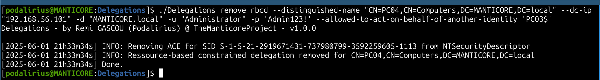 Demonstration of Remove Mode
