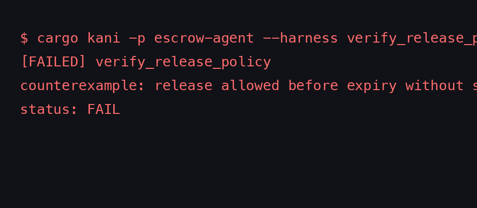 Escrow policy failing run