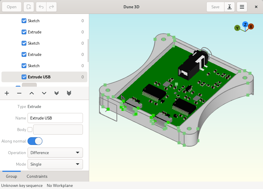 在渐变背景上的灰色外壳中展示 PCB 的屏幕截图。