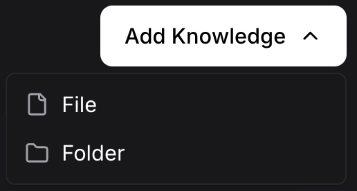 Add files or folders as knowledge