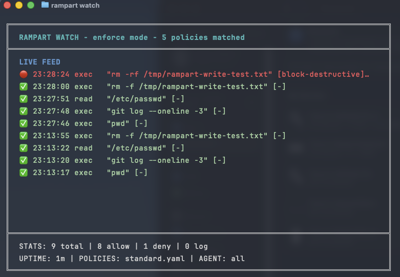 rampart watch — live audit dashboard