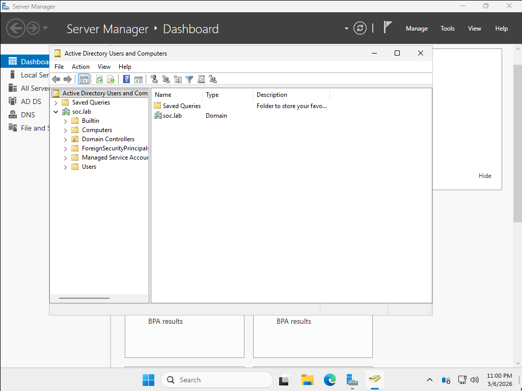 ADUC: soc.lab domain