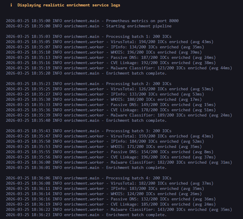 Enrichment Service Logs