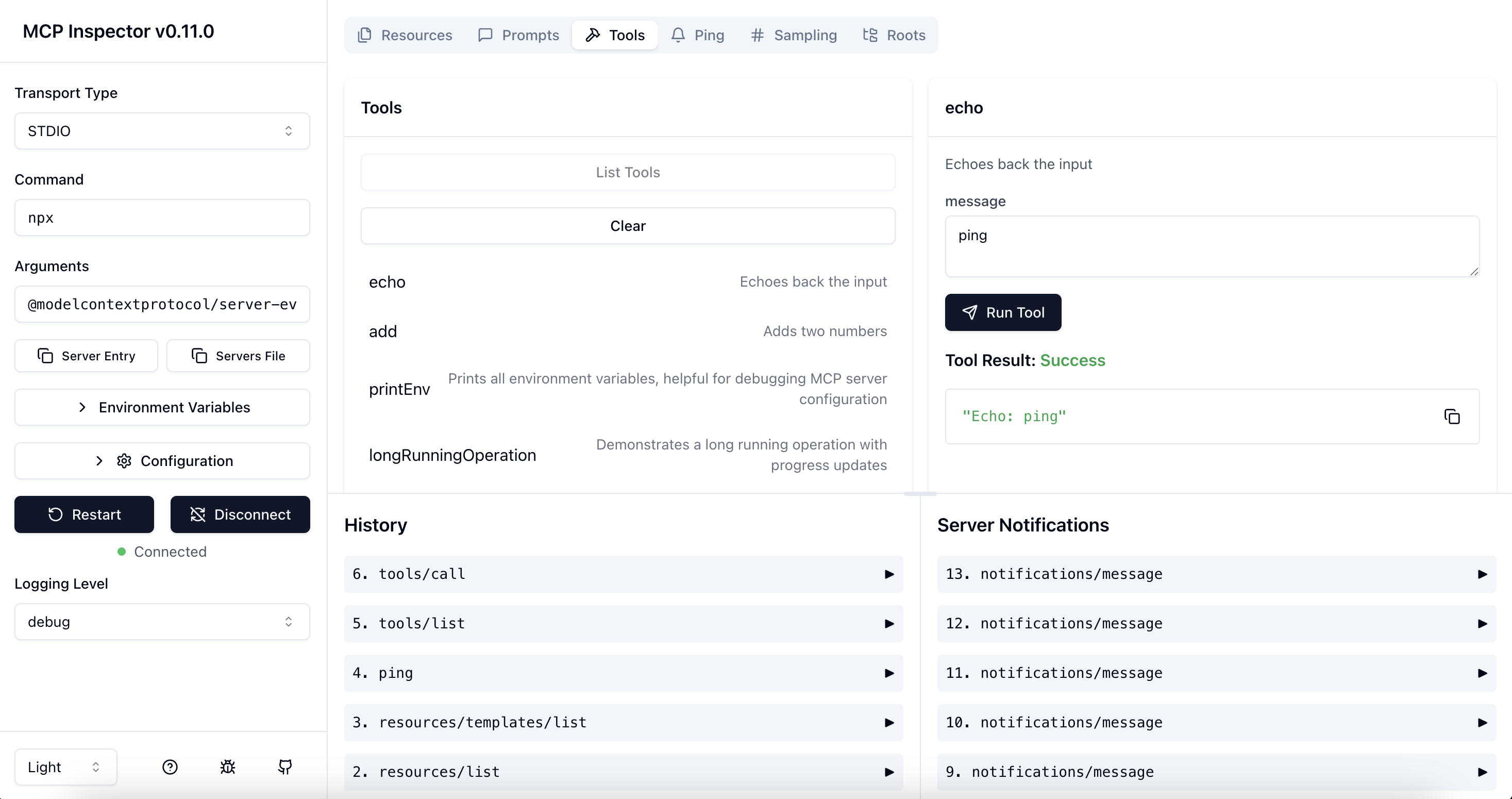 MCP Inspector 截图