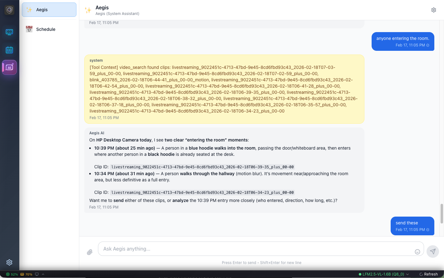 SharpAI Aegis — LLM-powered agentic security camera chat