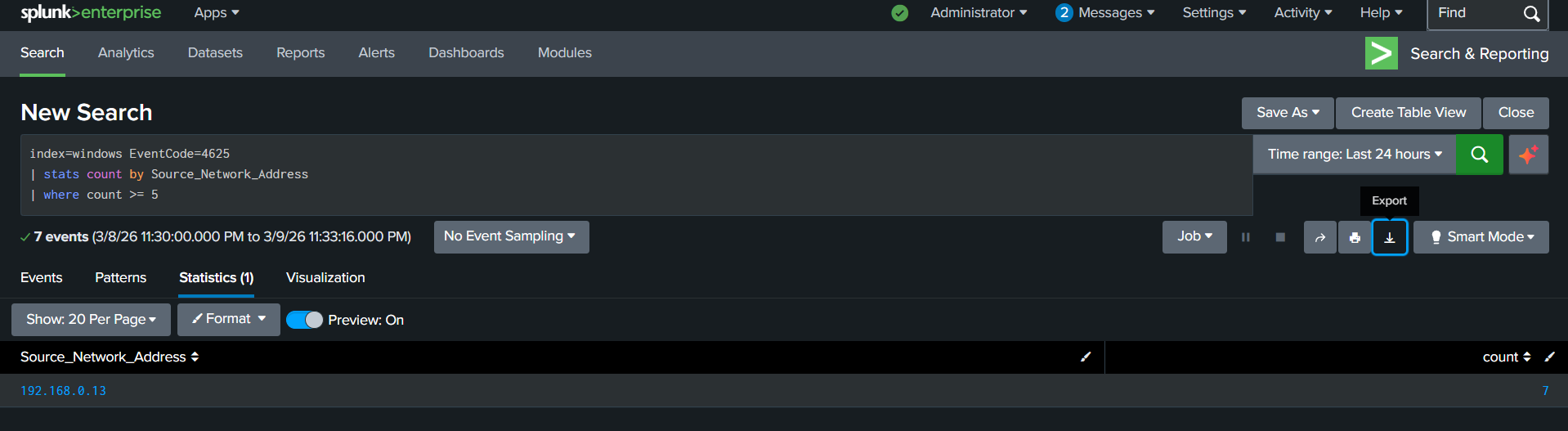 Brute Force Detection